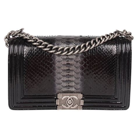 chanel black python boy bag|BOY CHANEL .